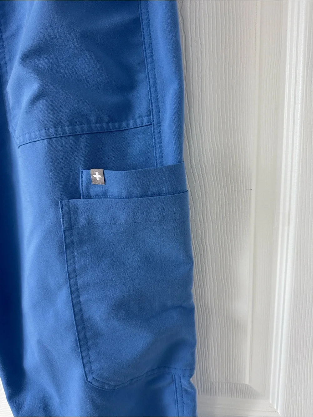 Figs Men’s Scrub Cargo Pants in Sky Blue with Drawstring